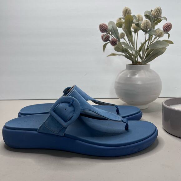 Vionic Activate RX Suede Flip Flop Platform Sandal Blue Women's 11 M - Picture 3 of 9